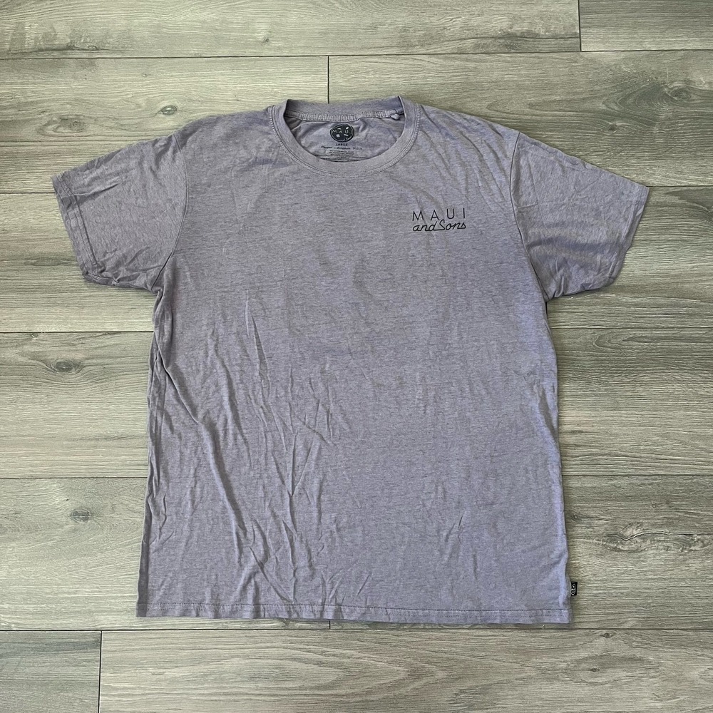 Maui & Sons Mens L T Shirt Purple Heather Short Sleeve